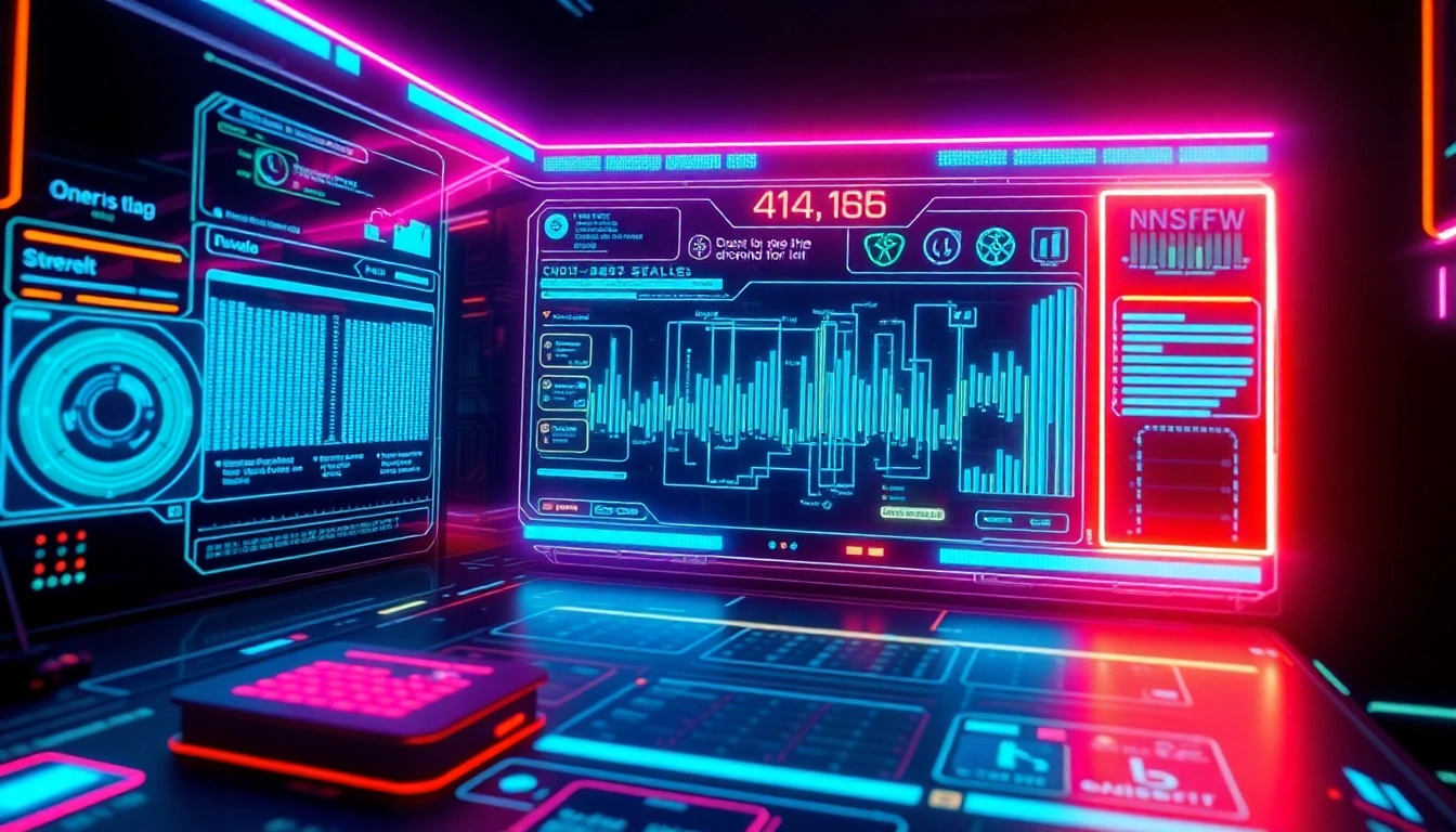 Realistic scene of a powerful nsfw ai generator no limit interface with glowing controls, emphasizing unrestricted AI content creation for screen readers.